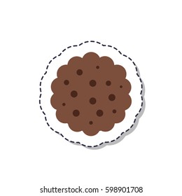 cookie icon, sticker. isolated on white background. vector illustration