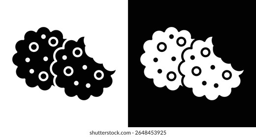 Cookie icon symbol collection. Flat vector stock illustration.