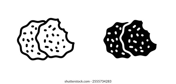 Cookie icon symbol collection on white background.