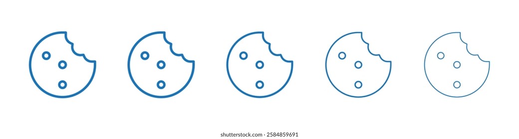 Cookie icon Symbol collection thin outline set