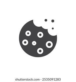 Icono de cookie Símbolo de marca en estilo relleno