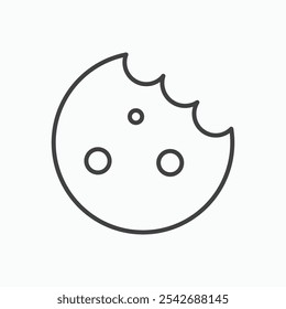 Cookie icon in thin black lines