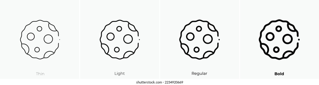 cookie icon. Thin, Light Regular And Bold style design isolated on white background