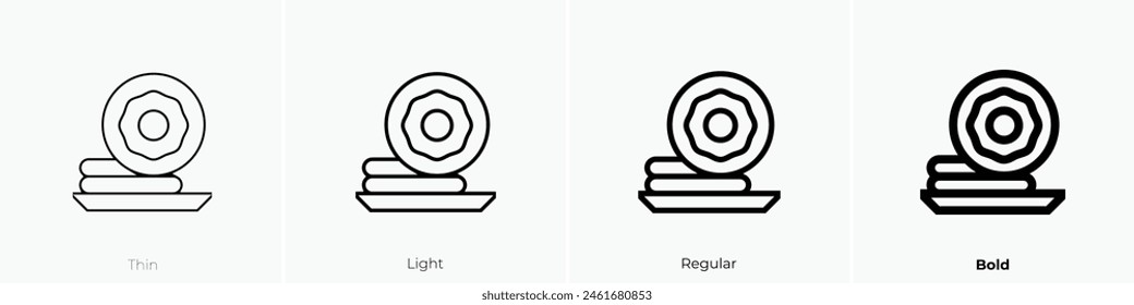 cookie icon. Thin, Light Regular And Bold style design isolated on white background