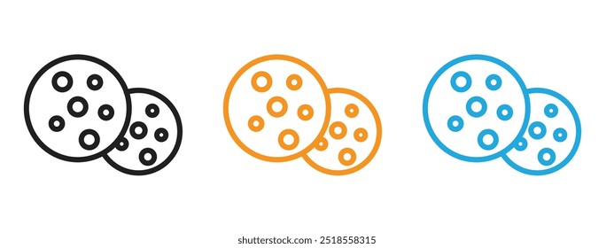 Cookie icon Thin line illustration set