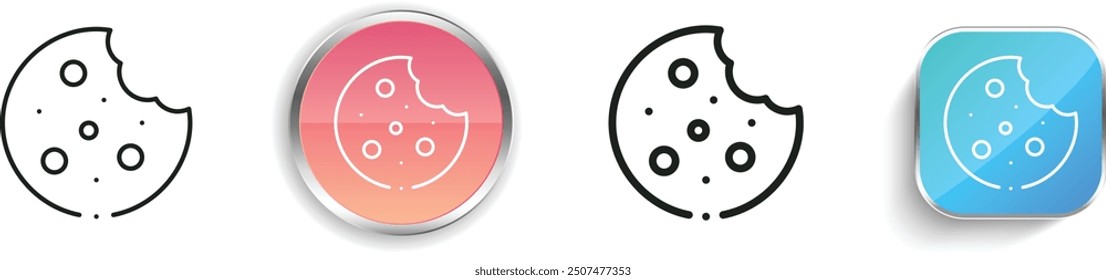 cookie icon. Thin Linear, Regular and Button Style Design Isolated On White Background