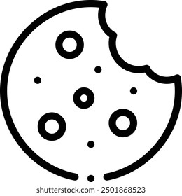 cookie icon. Thin Linear Style Design Isolated On White Background