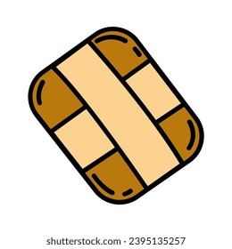 Cookie icon vector. Biscuit, cracker, Snack icon symbol in line, flat, and colors style on white background. Bakery sign and symbol. Vector illustration