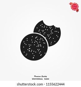 Cookie icon vector, dessert sign isolated on background