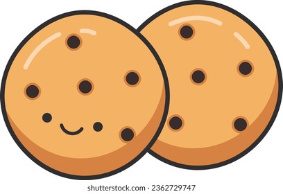 Cookie icon. Vector illustration in flat style isolated on white background.