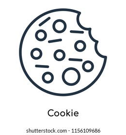 Cookie icon vector isolated on white background, Cookie transparent sign , thin symbols or lined elements in outline style