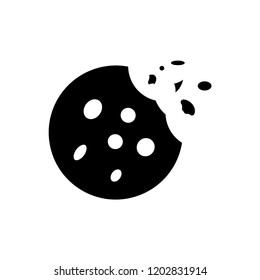 Cookie icon vector isolated on white background, logo concept of Cookie sign on transparent background, filled black symbol vector logo template.