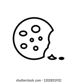 Cookie icon vector isolated on white background, logo concept of Cookie sign on transparent background, filled black symbol vector logo template.