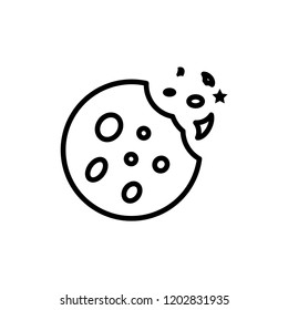 Cookie icon vector isolated on white background, logo concept of Cookie sign on transparent background, filled black symbol vector logo template.