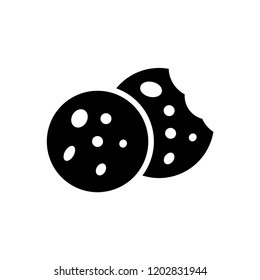 Cookie icon vector isolated on white background, logo concept of Cookie sign on transparent background, filled black symbol vector logo template.