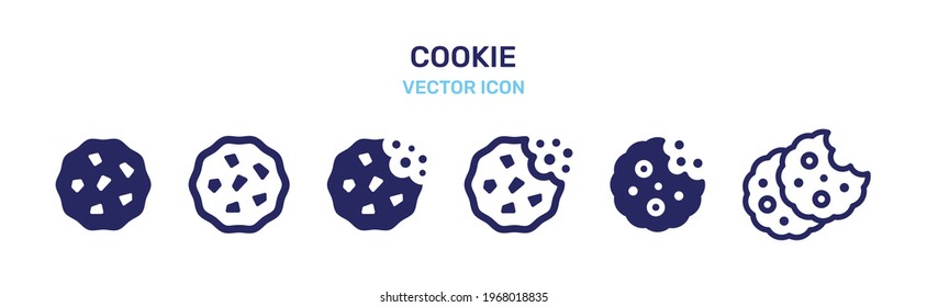 Vector de icono de cookie aislado en fondo blanco.