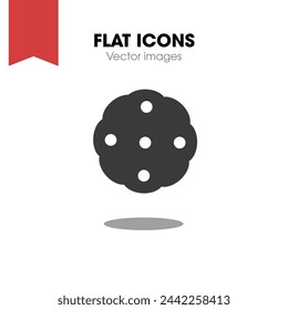 Cookie icon vector isolated on white background, logo concept of Cookie sign on transparent background, filled black symbol
