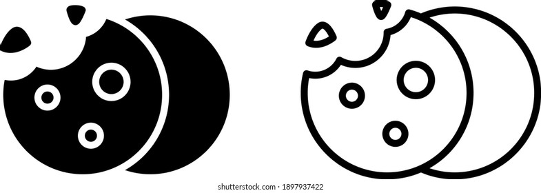 Cookie icon, vector line illustration	