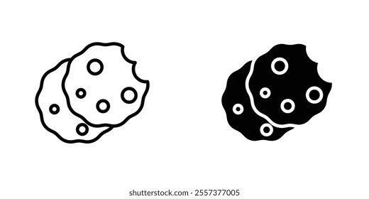 Cookie Icon vector. liner and flat style icons set.