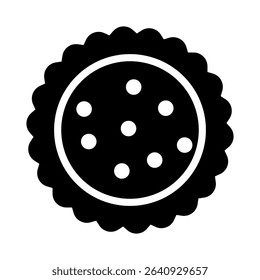 Cookie icon vector. Pastry illustration sign. Biscuit symbol. Baked goods Logo. Cookie web icon.