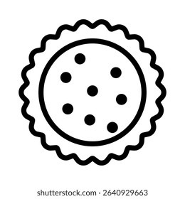 Cookie icon vector. Pastry illustration sign. Biscuit symbol. Baked goods Logo. Cookie web icon.