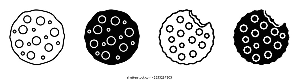Cookie icon vector set. EPS10