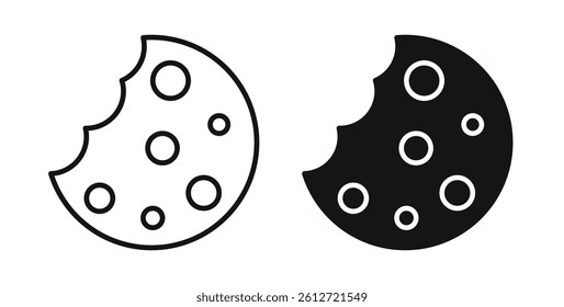 Cookie icons in black fill and line style