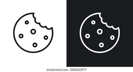 Cookie icons in black and white liner strokes for web design.