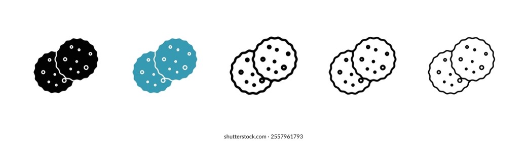 Cookie icons pack in black and blue.