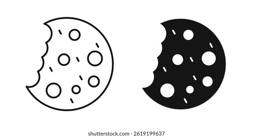 Cookie icons set in black colors on white background