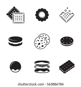 Cookie icons set. Black on a white background