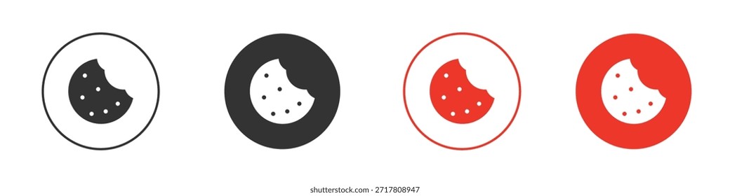 Iconos de galletas simple silueta plana Ilustración vectorial