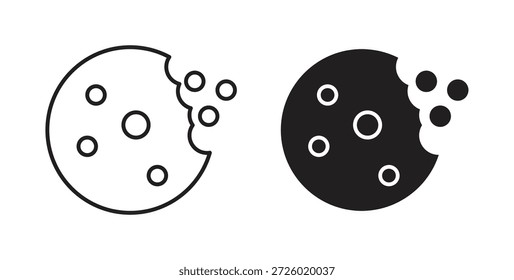 Símbolo de Vector de iconos de galletas con trazo editable y versiones planas