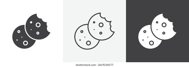 Cookie icons vectors graphics set