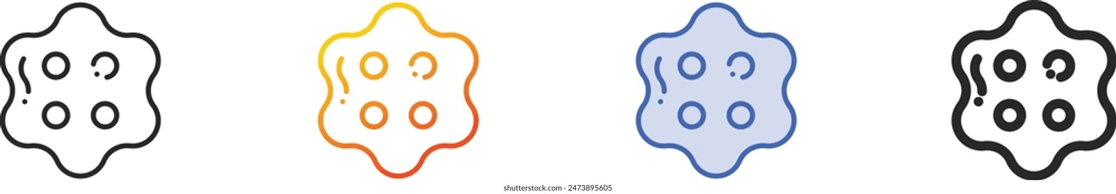 cookie icon.Thin Linear, Gradient, Blue Stroke and bold Style Design Isolated On White Background