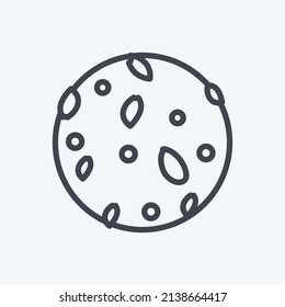 Cookie II Icon in trendy line style isolated on soft blue background