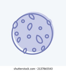 Cookie II-Symbol in trendigem zweifarbigem Stil einzeln auf weichblauem Hintergrund