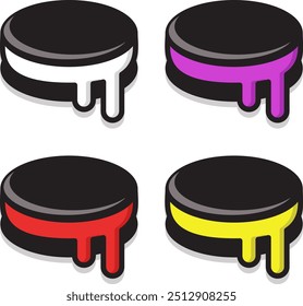 Ilustración de galletas con 4 opciones de color, eps 10, editable.