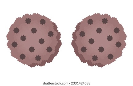 cookie illustration with pixel theme on white background
