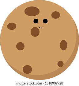 Cookie, illustration, vector on white background.
