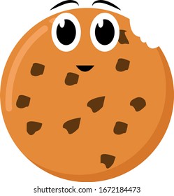 Cookie, illustration, vector on white background.