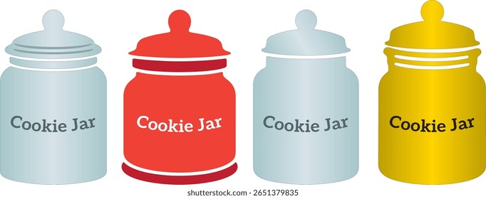 Cookie Jar Color Vector Design Collection