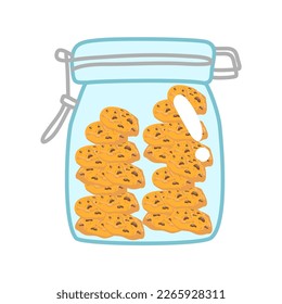 cookie jar with tasty chocolate cookies