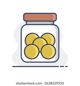 Cookie jar vector icon. Kitchen appliance. Graph symbol for cooking web site design, logo, app, UI