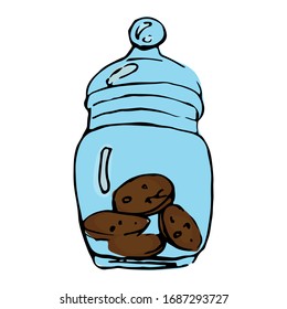 cookie jar vector illustration, confectionery isolated image