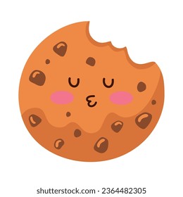 cookie kawaii food kissing vector isolated