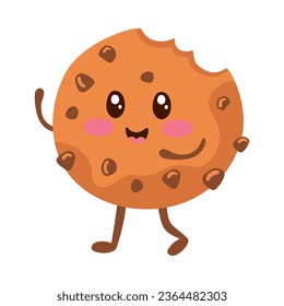 cookie kawaii food smiling vector isolated