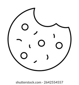 Cookie Line Editable Stroke Icon. Fast-food And Drinks Themes Vector Illustration