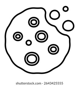 cookie line icon design. cookie thin black outline symbol vector illustration. editable stroke icon on transparent background.