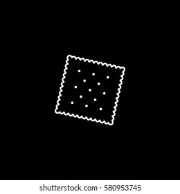 Cookie  Line Icon On Black Background